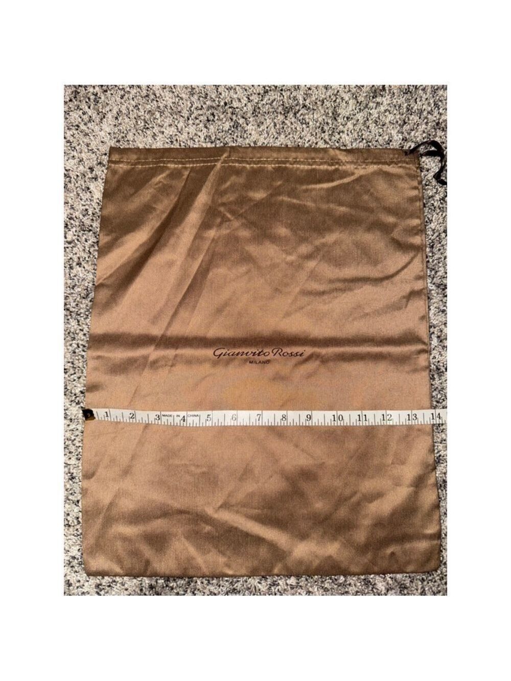 Gianvito Rossi Bronze Satin Drawstring Dust Bag Storage Pouch - Picture 3 of 9